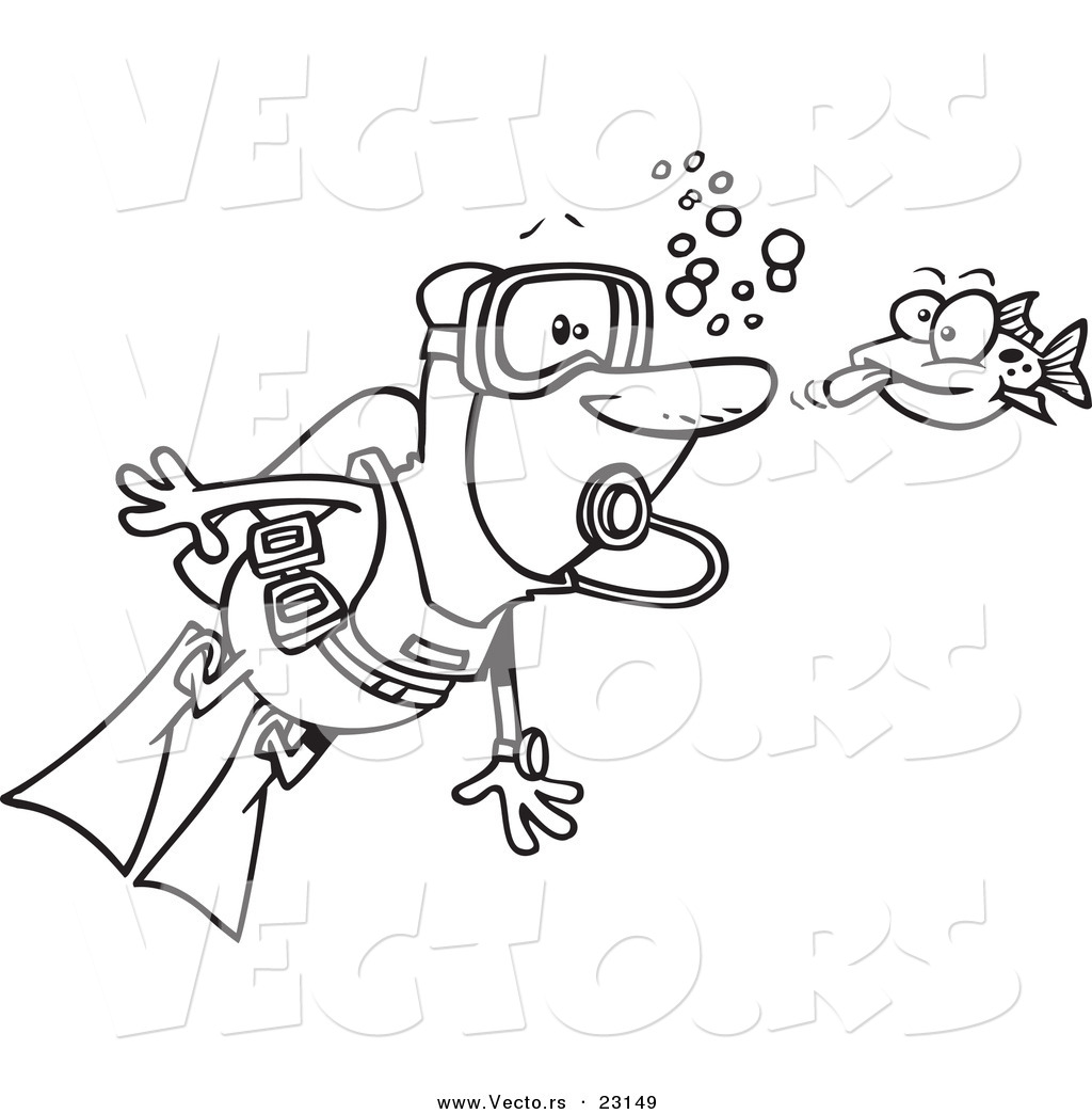 1024x1044 Scuba Diver Clipart Outline