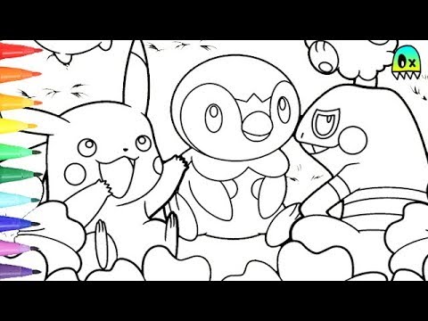 480x360 Pokemon Coloring Pages Pikachu Piplup And Friends I Fun Colouring