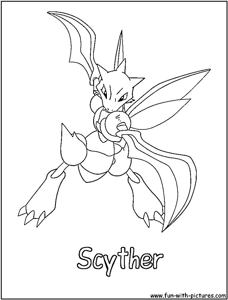 800x1050 Scyther Coloring Page