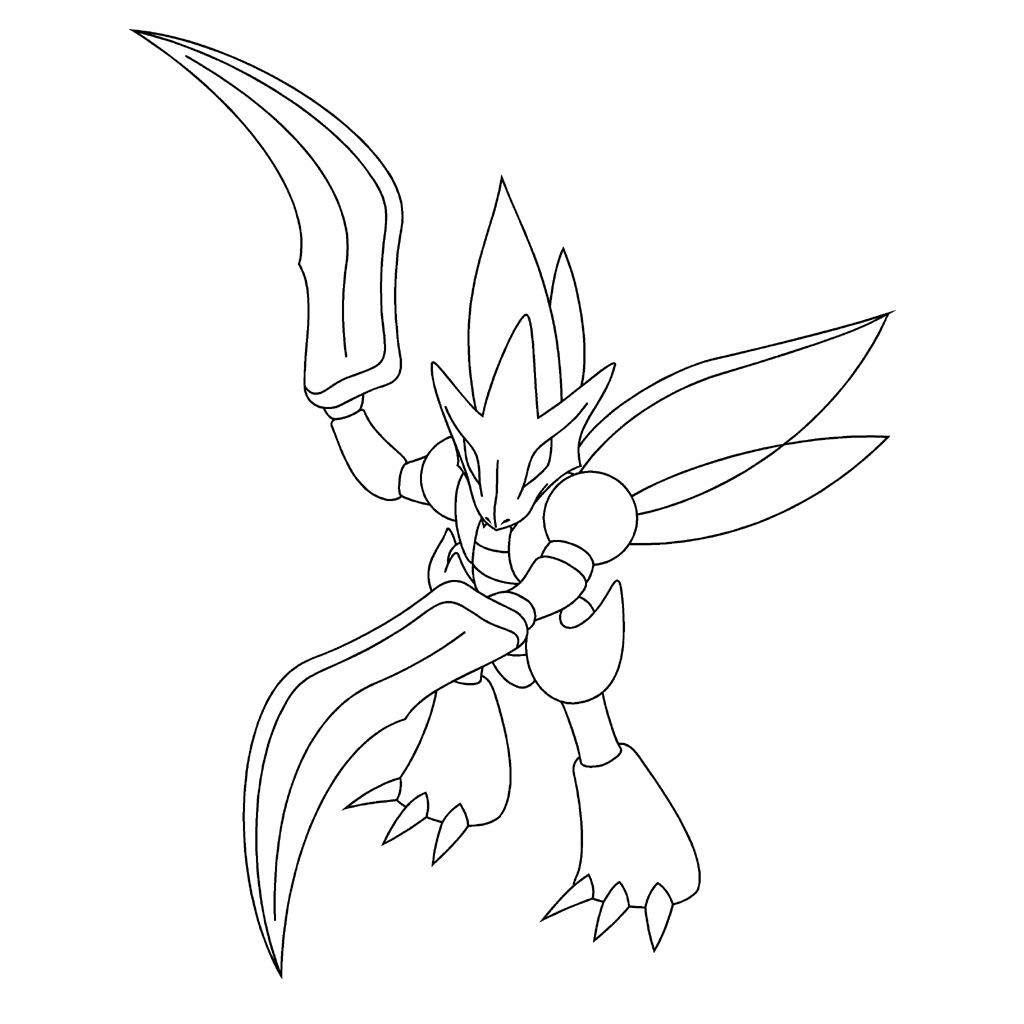 1024x1024 Scyther Pokemon Printable Coloring Pages Coloring Pages Kids