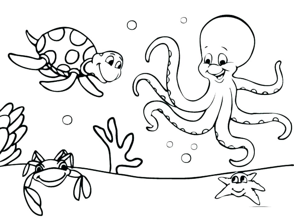 945x709 Ocean Coloring Sheets Printable Sea Animal Coloring Pages Sea