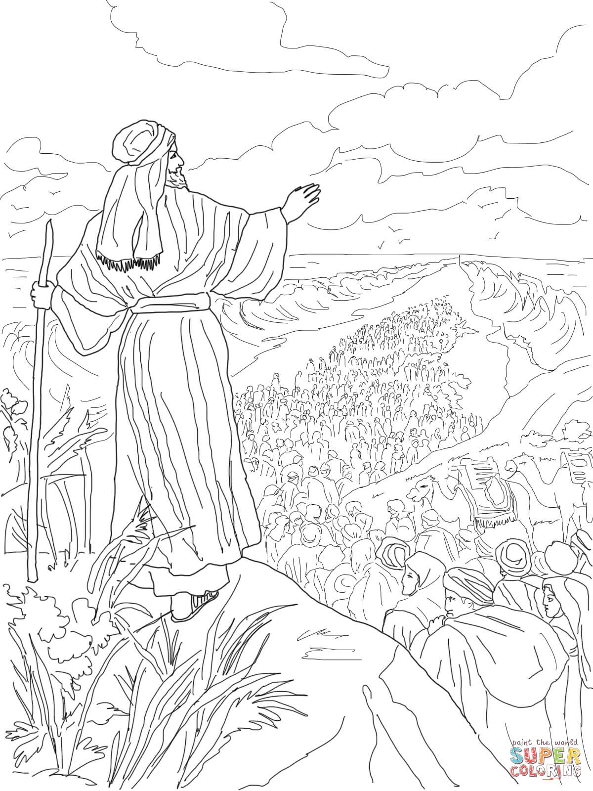 1200x1600 Moses And The Red Sea Coloring Page