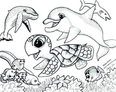 400x318 Marine Life Coloring Pages Ocean Life Coloring Pages Also Coloring