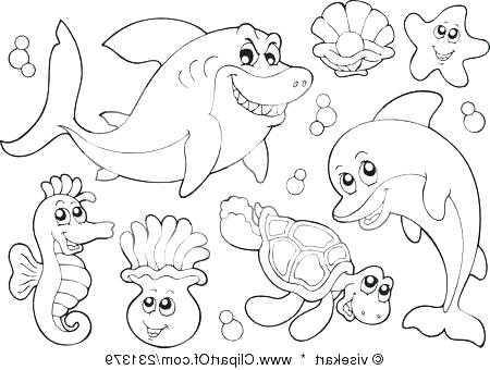 450x340 Marine Life Coloring Pages Ocean Creatures Coloring Pages The Best