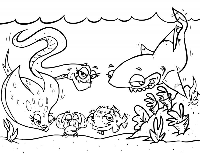800x618 Puffer Fish Coloring Pages