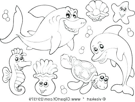 450x340 Ocean Life Coloring Pages Ocean Creatures Coloring Pages Ocean