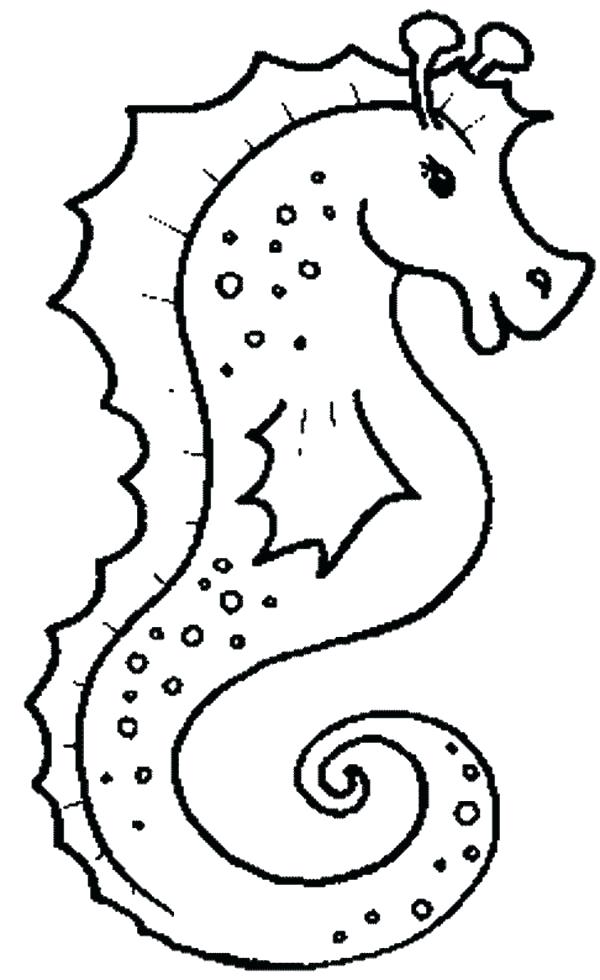600x980 Realistic Seahorse Free Sea Animals Coloring Page Preschool