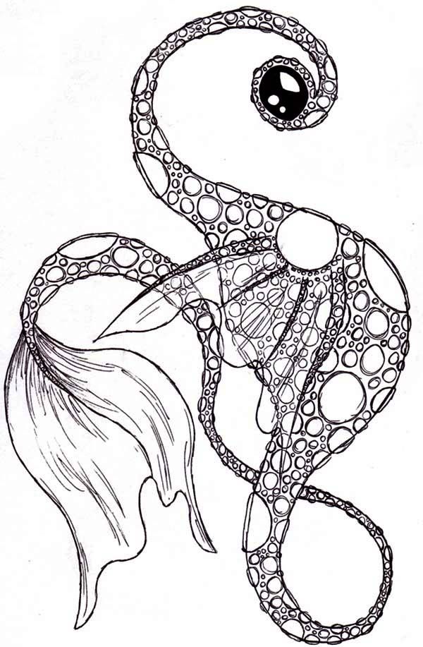 600x917 Sea Monster, One Eyed Sea Monster Coloring Page Building