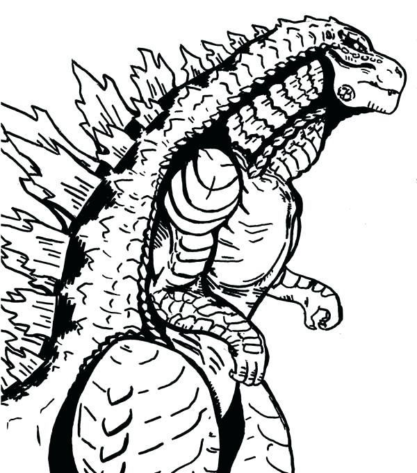 600x681 Godzilla Coloring Page Sea Monster Coloring Pages Godzilla