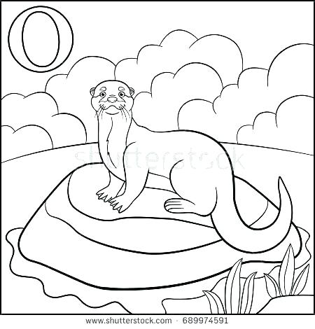 450x470 Sea Otter Coloring Page