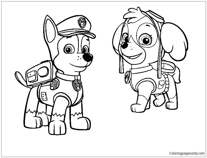 838x639 Paw Patrol Coloring Pages Paw Patrol Coloring Pages Chase Paw