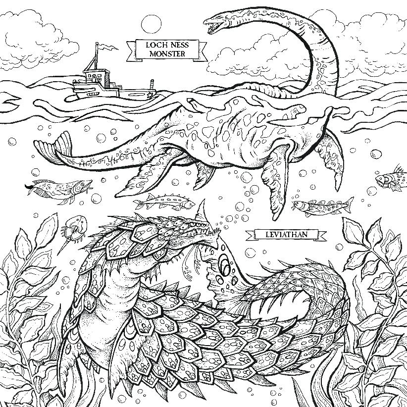 822x822 Loch Ness Monster Coloring Pages Dragon Coloring Pages Loch Ness