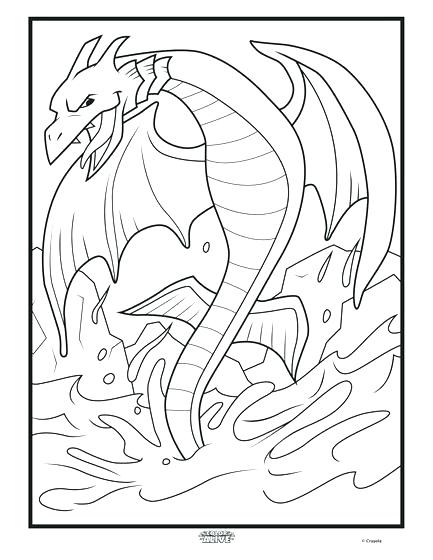 433x560 Sea Serpent Dragon Coloring Page