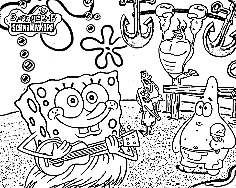 965x768 Free Printable Spongebob Squarepants Coloring Pages For Kids