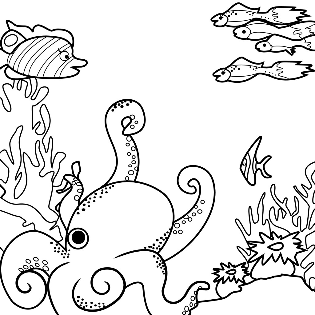 1024x1024 Sea World Coloring Pages