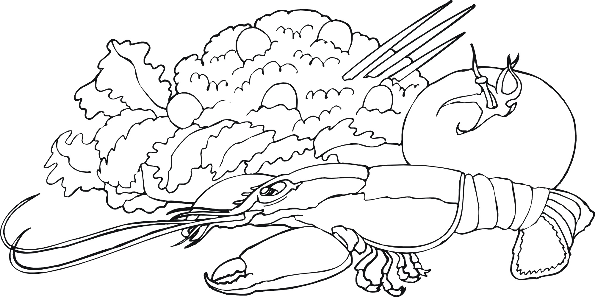 2000x997 Food Coloring Pages Children's Best Activities