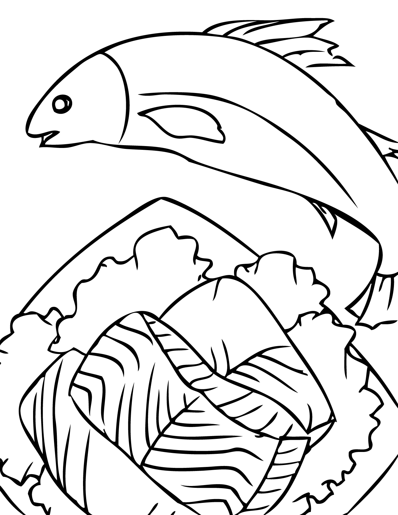 1275x1650 Salmon Coloring Page