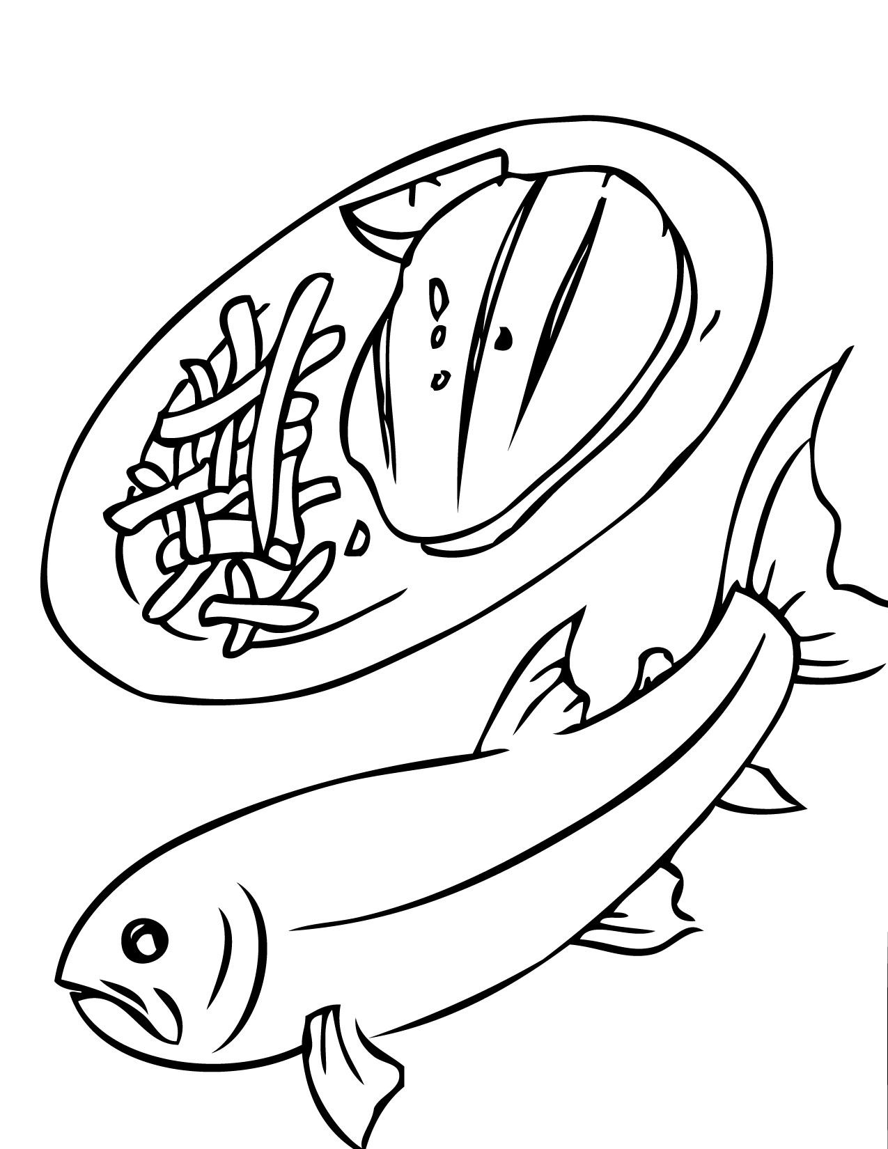 1275x1650 Trout Coloring Page