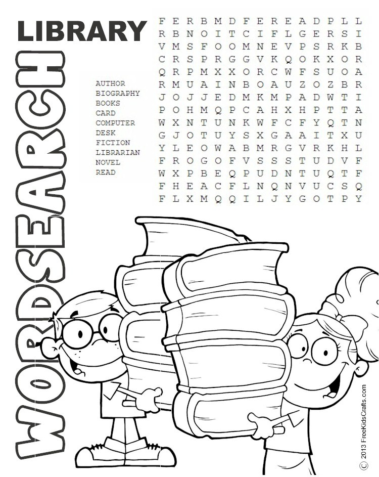 750x943 Printable Library Word Search