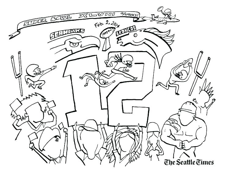 736x568 Seattle Seahawks Coloring Pages Free Page With Logo Hawks Times
