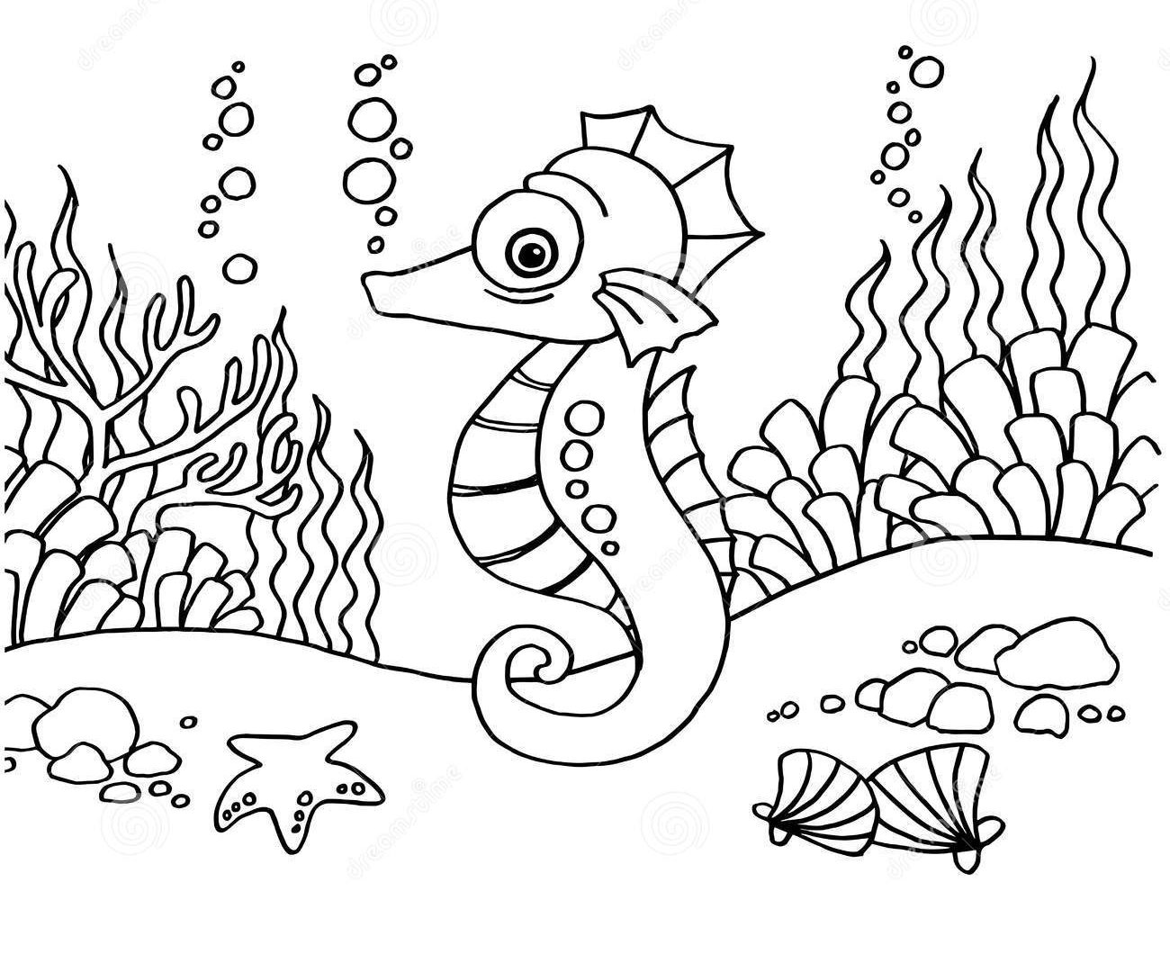 1300x1080 Coloring Pages Of Seahorses