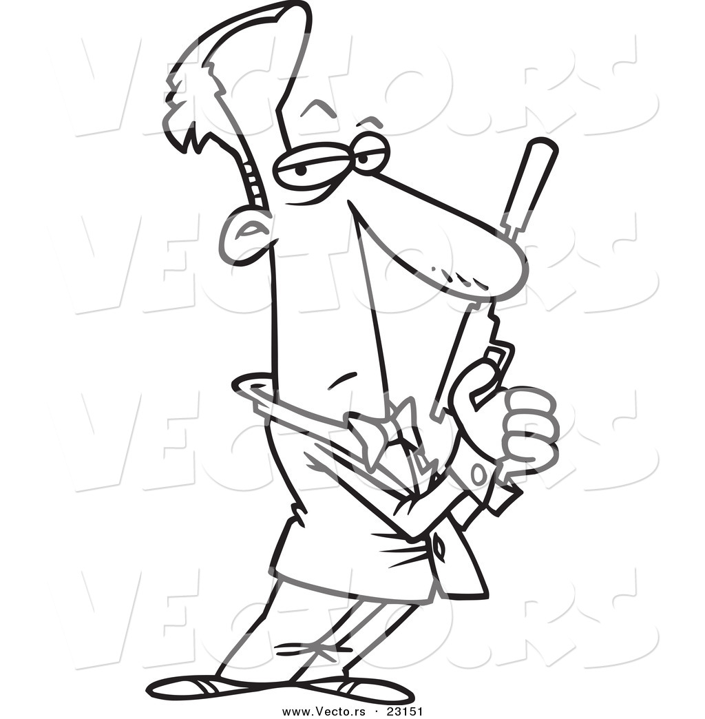 1024x1044 Vector Of A Cartoon Secret Agent