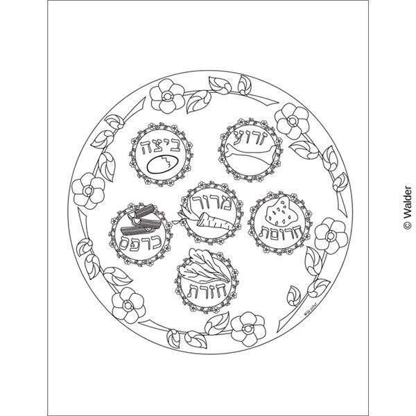 600x600 Illustrated Seder Plate Walder Education