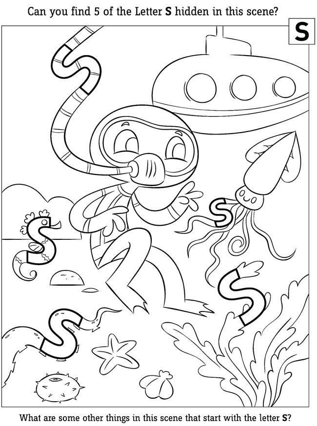 650x874 Look Find Letters To Color Dover Publications Coloring Pages