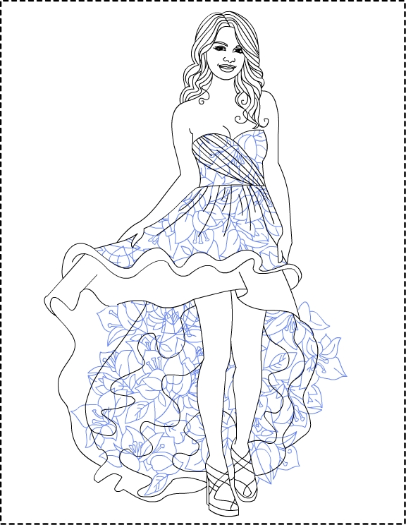 576x744 Unbelievable Selena Gomez Coloring Pages For Kids