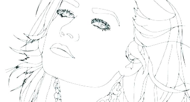 728x393 Selena Gomez Coloring Page