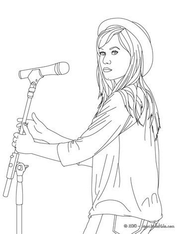 364x470 Demi Lovato With Hat Coloring Page More Singer Coloring Sheets