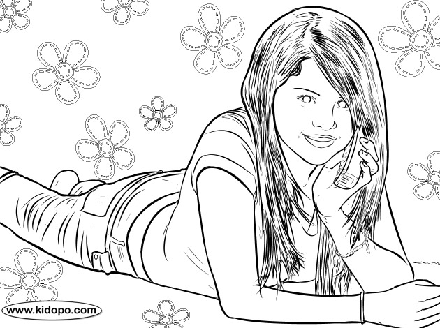 630x470 Selena Gomez Coloring Page
