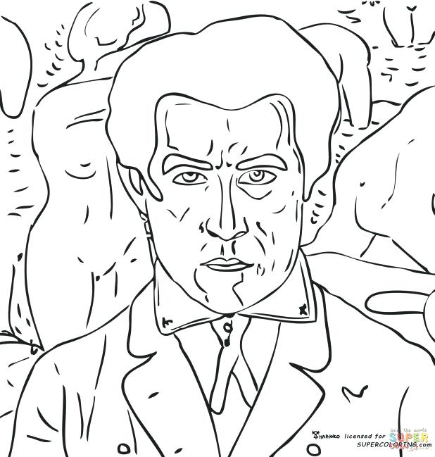618x649 Pablo Picasso Coloring Pages Adult Self Portrait
