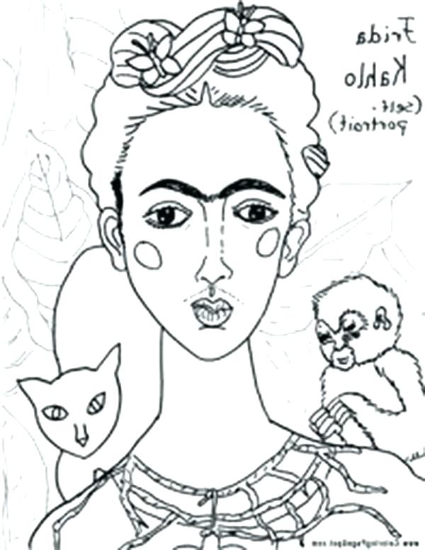 600x777 Famous Paintings Coloring Pages Self Portrait Coloring Page