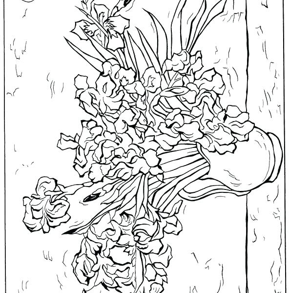 592x600 Vincent Van Gogh Coloring Pages Van Coloring Sheets Kids N Fun