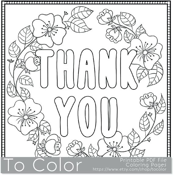 570x577 Thank You Coloring Page Adult Coloring Page Thank You Printable