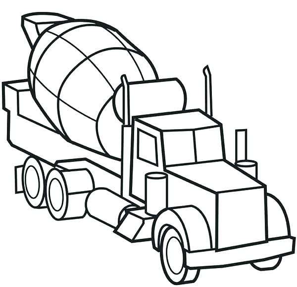600x578 Construction Truck Coloring Pages Cement Mixer Coloring Pages