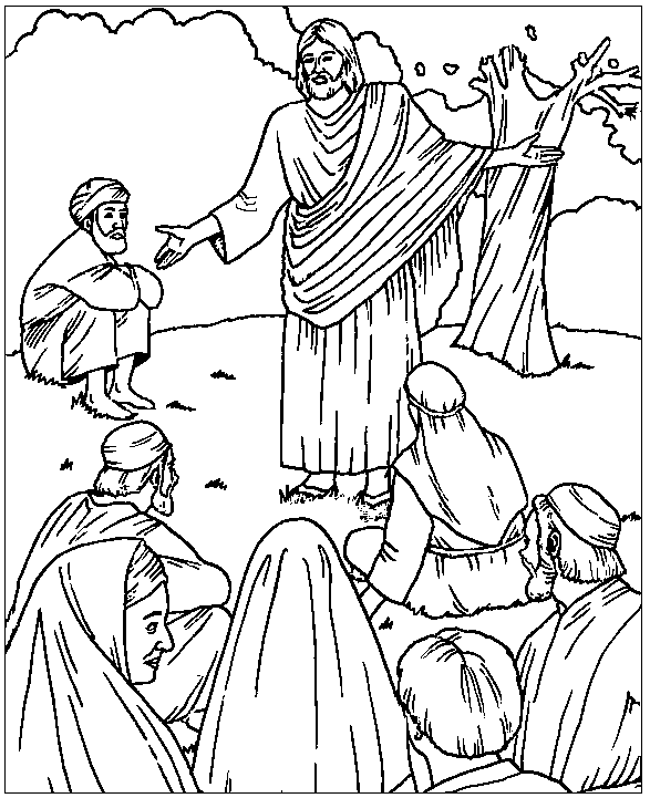 587x721 Sermon On The Mount Coloring Pages For Kids Sunday School