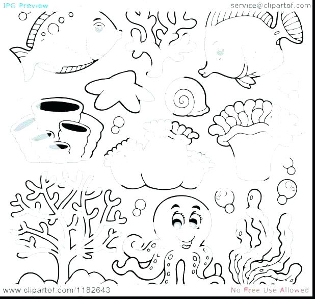 618x586 Underwater Coloring Page Underwater Coloring Pages Underwater Sea