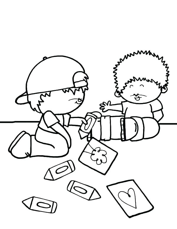 600x776 Helping Others Coloring Pages Drawing Together Helping Others