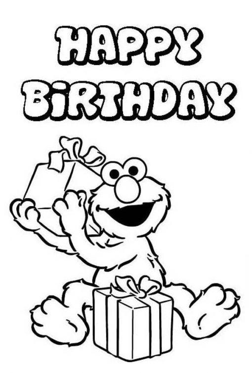 510x755 Happy Birthday From Elmo Sesame Street Coloring Picture Fun