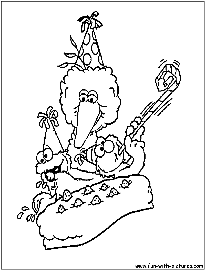 800x1050 Sesame Street Birthday Coloring Page