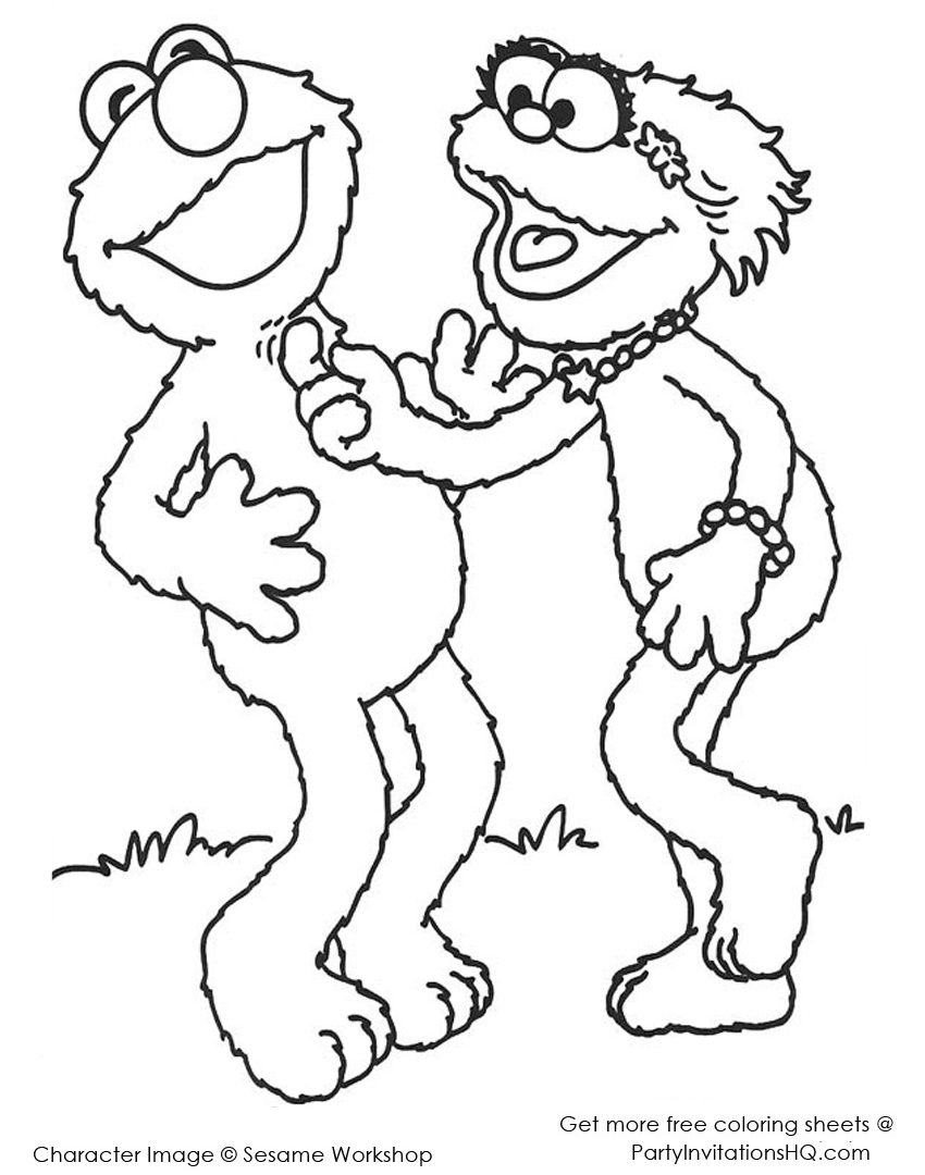 Sesame Street Christmas Coloring Pages