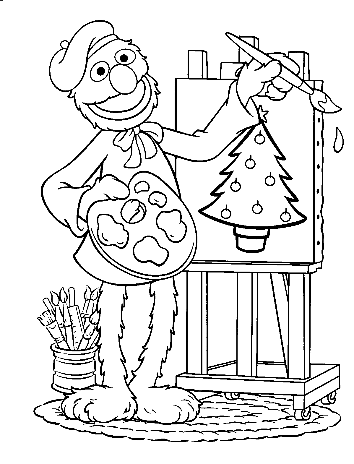 1198x1570 Sesame Street Coloring Pages Christmas Allmadecine Weddings