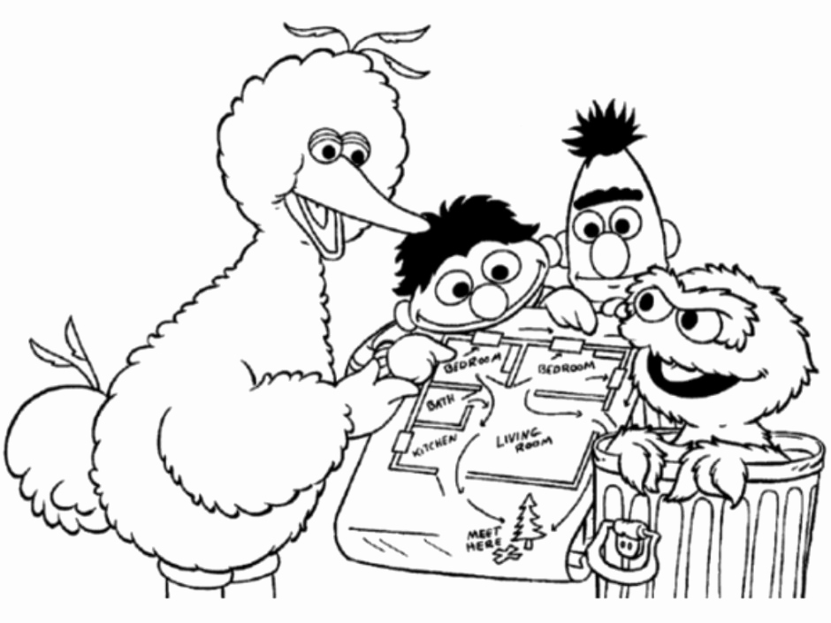 940x705 Elmo Is Showing F His Name Coloring Page Elmo Coloring Pages