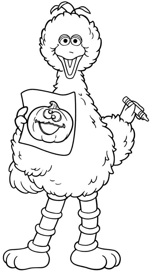 496x900 Halloween Coloring Pages Sesame Street Big Bird