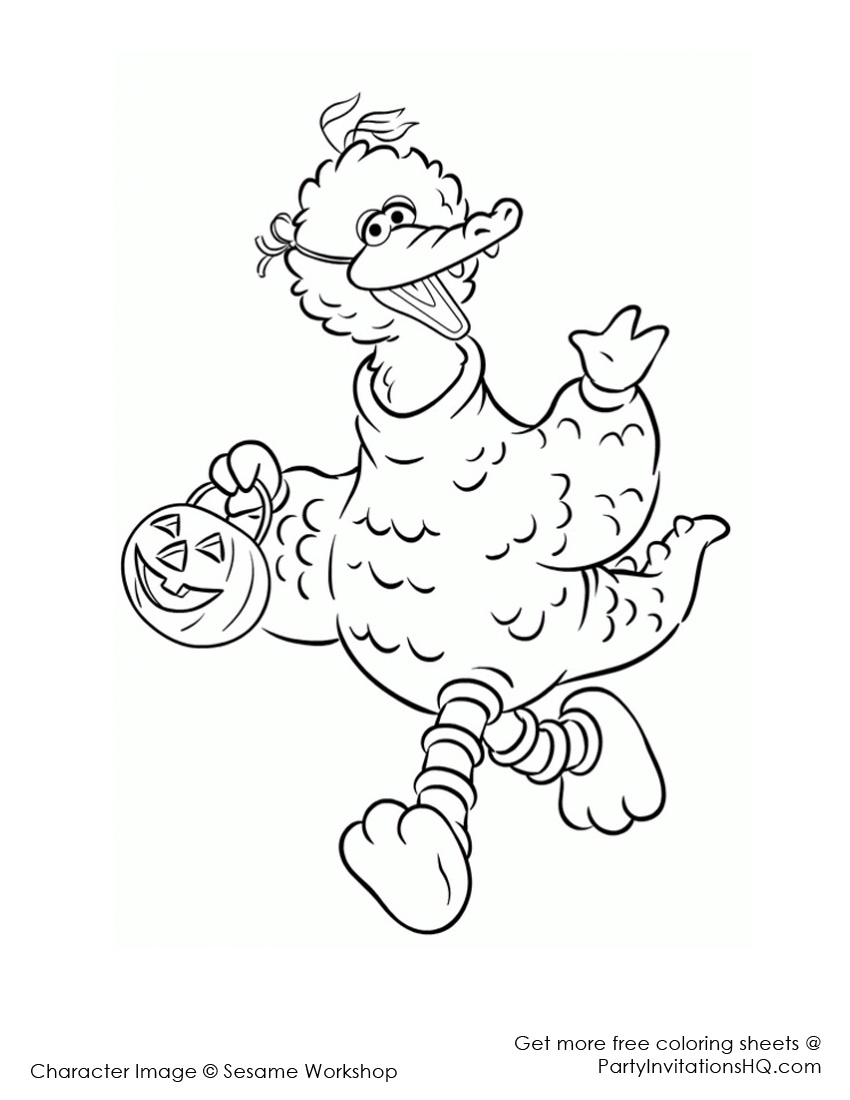 850x1100 Awesome Sesame Street Halloween Coloring Pages Free Coloring