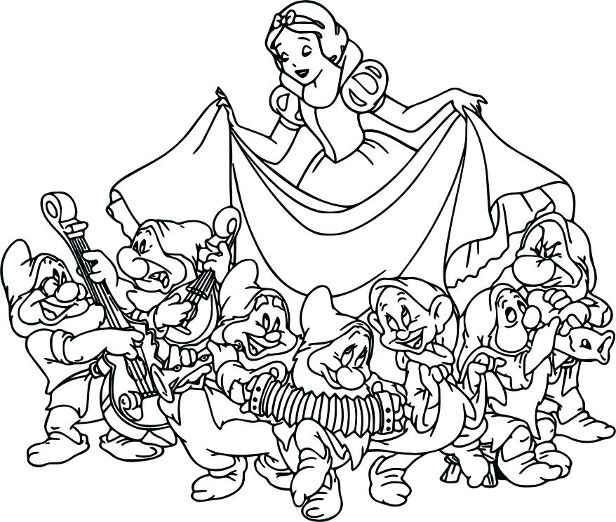 878x744 Coloring Mesmerizing Seven Dwarfs Coloring Pages Dwarfs Coloring