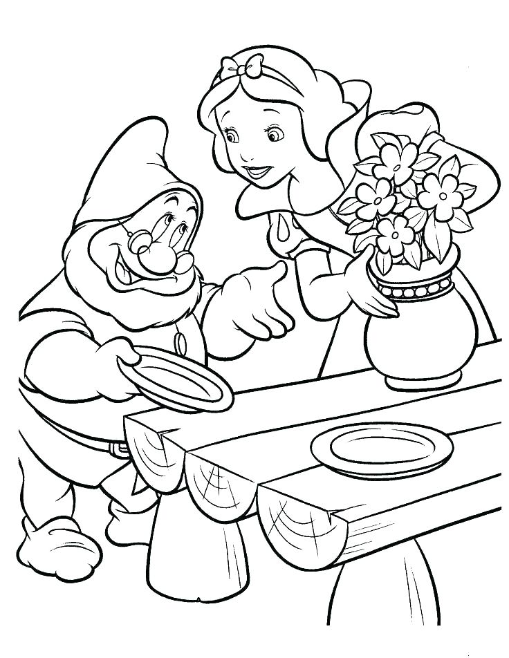 736x952 Snow White And The Seven Dwarfs Coloring Pages Dwarfs Coloring