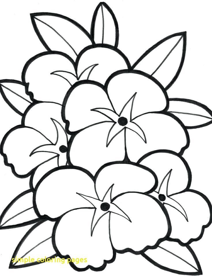 736x956 Simple Coloring Pages With Easy Flower Coloring Pages Simple